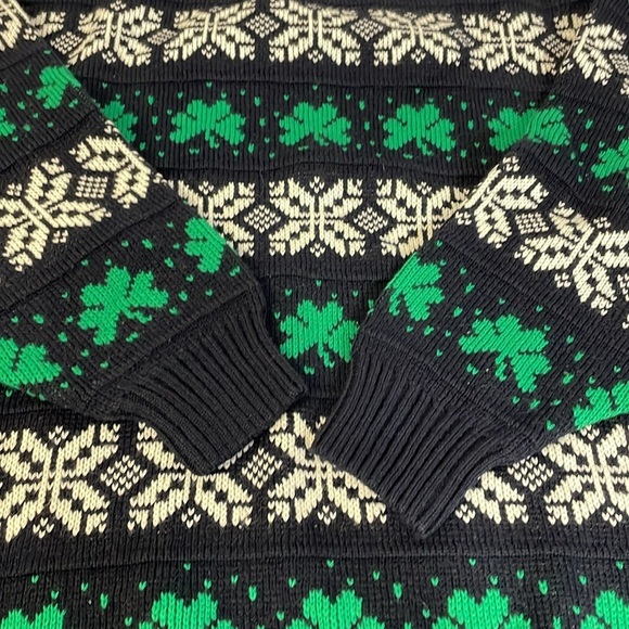 Blarney Woollen Mills MADE IN IRELAND Shamrock Snowflake Sweater Women's Large - Picture 7 of 9